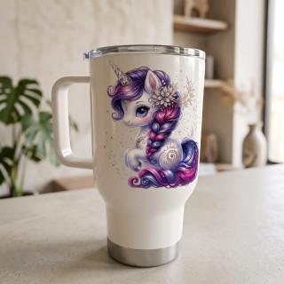 Dětský termohrnek „Kouzelný jednorožec – Fialová princezna“ – 450 ml